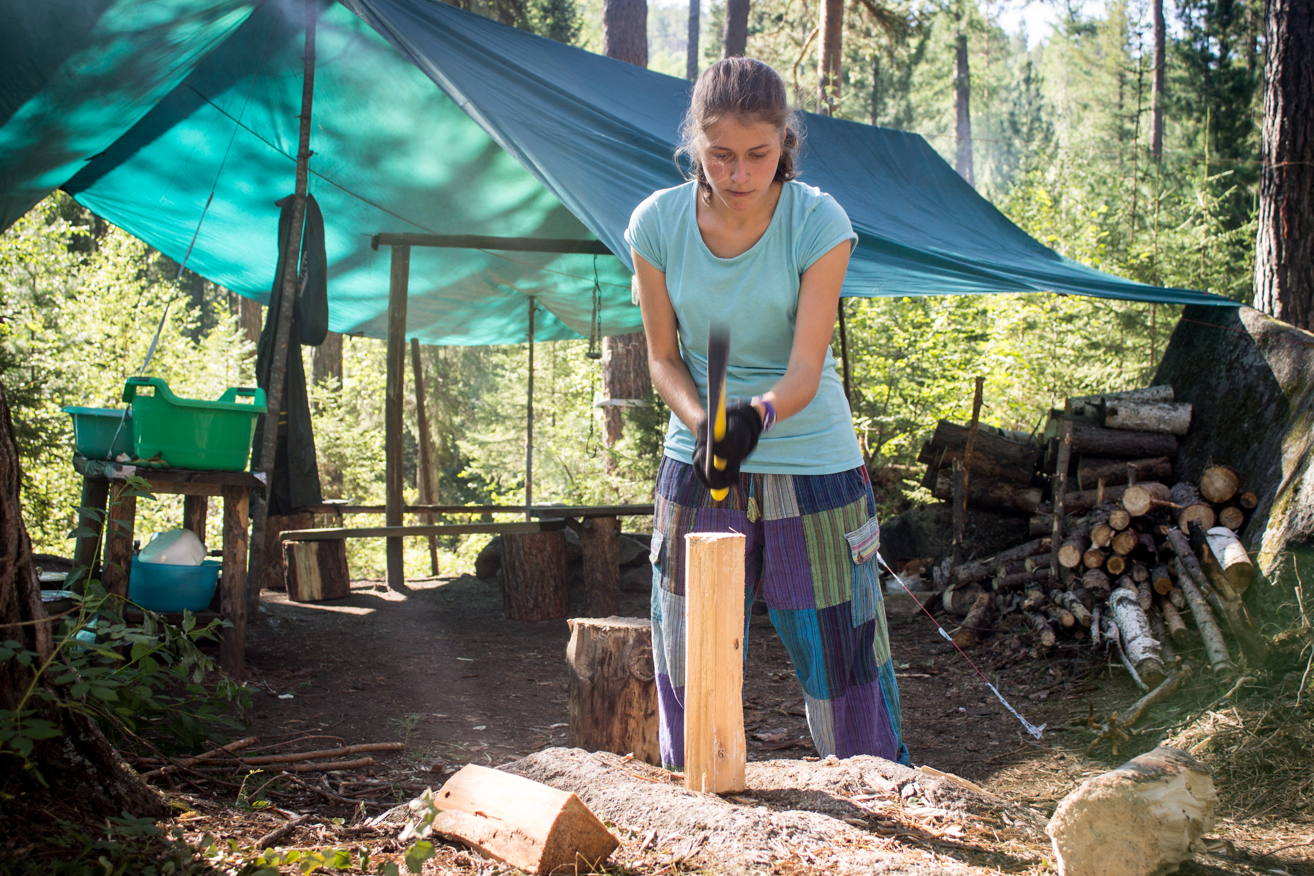 Masha Chopping Wood