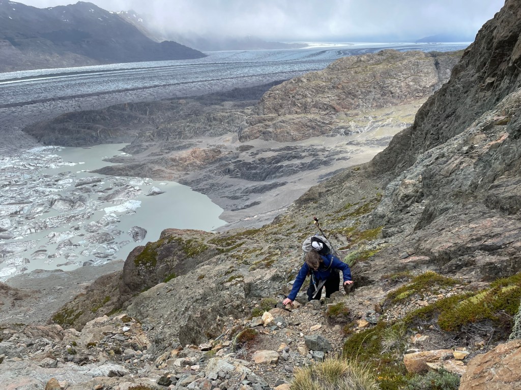 Climbing to Paso Huemul